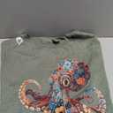 Octopus Floral Vintage Flowers Squid Kraken Scuba Diving T-Shirt, XL