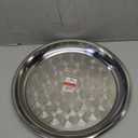 Winco Round Tray with Swirl Pattern, 16-Inch, Stainless Steel