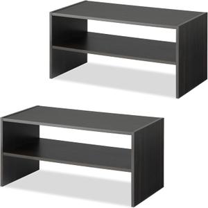 Whitmor Wood Stackable 2-Shelf Shoe Rack, 24 INCH, Espresso2 Pack
