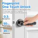 Smart Door Lock with Knob, Keyless Entry Door Locks with Handle, Fingerprint Door Knob with Keypad&App Control for Bedroom/Front Door/Apartment, Generate Passcode Remotely
