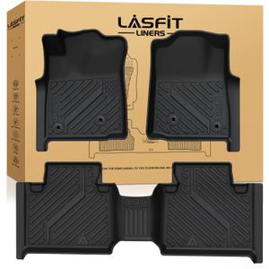 LASFIT Floor Mats for Toyota Tacoma 2008-2011 Access Cab Auto Tran, All Weather Custom Fit Floor Liners for Tacoma Second Row Optional with center storage box TPE Mats Front&Rear 2 Row Car Mats, Black