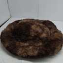 Oval Calming Donut Cuddler Dog Bed,Shag Faux Fur Cat Bed Washable Round Pillow Pet Bed(30"/36"/43") for Small Medium Dogs (XL(36"x27"x7"), Brown2021)