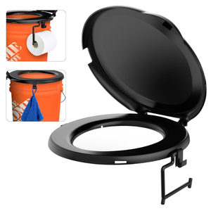 Pahtto
Portable Toilet Seat for 5 Gal Buckets, Camping Toilet with Lid for Adults, Snap-on Toilet Seat for Outdoor, Camping, Hiking, Emergency, Car, Boat (Black)