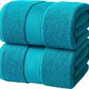 Infinitee Xclusives Luxury Bath Sheets Towels  2 Pack 600 GSM (35X70 Inches) 100% Ring Spun Cotton Large Bath Towels for Bathroom (Serene Teal, Bath Sheet Pack of 2)