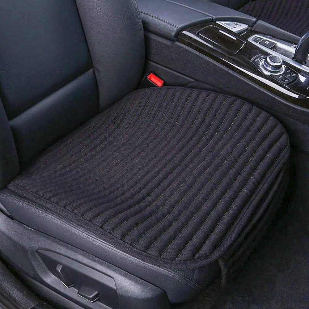 Suninbox Car Seat Covers,2 Pack Car Seat Pads Cushions,Universal Bottom Car Seat Covers,Driver Car Seat Protector Buckwheat Hulls Anti-Skid Four Seasons General(2PC Black Front Seat)