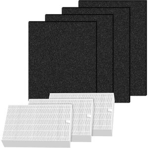 3 Pack HPA100 Filter Replacement for Honeywell Air Purifier HPA100 Series | Compatible with Honeywell HPA094, HPA104, HPA105, HPA3100, HPA5100,3 Ture HEPA R filter and 4 Activated Carbon Pre-Filter