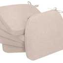 Accessories D-Shaped Chair Cushions, 2" Thick Dining Chair Pads with Ties and Removable, Machine-Washable Cover, 17" x 16", Set of 4 Oatmeal Beige