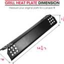 Unicook 4 Pack Porcelain Grill Heat Plate 14.56" L, Gas Grill Replacement Parts Burner Cover, Heat Shield Tents, Flavorizer Bars, Flame Tamer Guards for Gas BBQ