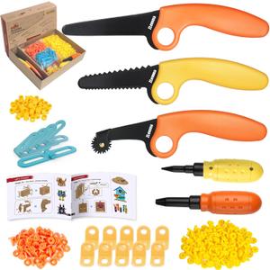 Cardboard Construction Kit - 401 PCS Kids Building Set with Safe Serrated Cutter, Crease Roller, Screws & Nuts, STEM Upcycled Tool for DIY Cardboard Projects, Engineering & Creativity Cardboard Construction Kit - 401 PCS Kids Building Set with Safe Serrated Cutter, Crease Roller, Screws & Nuts, STEM Upcycled Tool for DIY Cardboard Projects, Engineering & Creativity