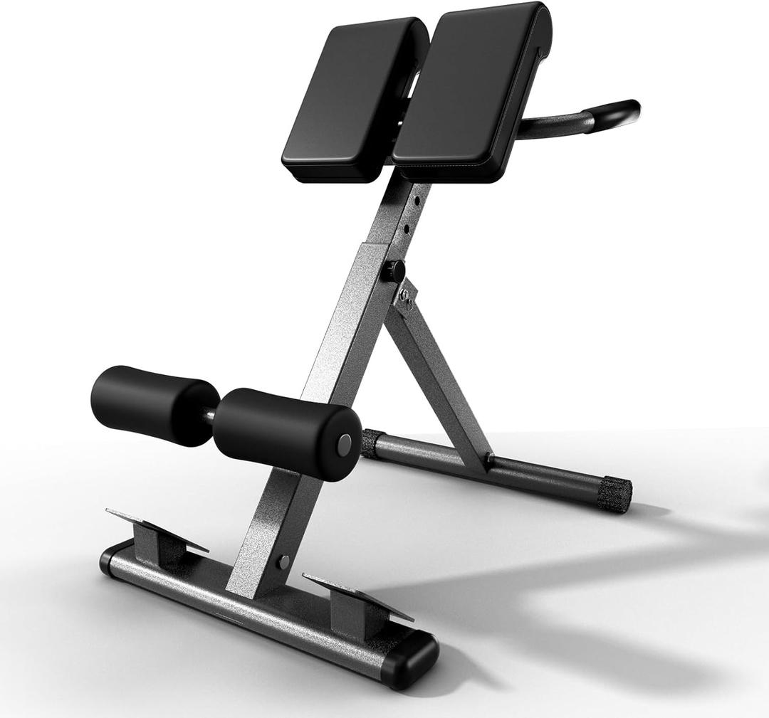 Roman Chair Hyperextension Bench Adjustable Back Extension Machine for Glutes, Hamstrings & Lower Back Foldable Multi-Purpose Workout Equipment for Home Gym