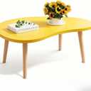 Small Coffee Table, Low Table with Solid Wood Leg, 23.6" Mango Coffee Table, 23.6" x 15.8" x 16.3"