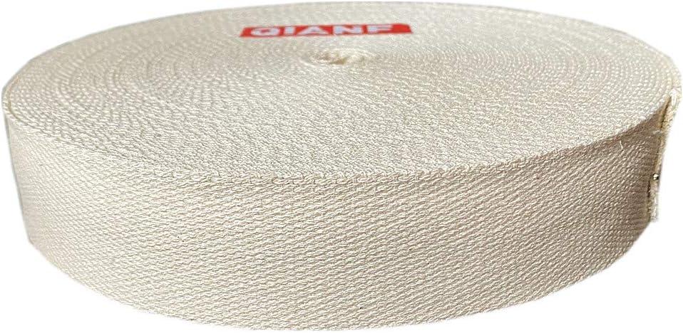 QIANF 1 Inch Natural Heavy Cotton Webbing 10 Yards for Bags Backpack Straps Belts Tote Bag Handles Pet Collars Fabric Purse Making Crafts