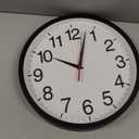 Rohioue 14 Inch Wall Clock Modern Battery Operated Silent Non Ticking Large Analog Clock for Living Room Office Home Bedroom Kitchen Bathroom(Black)