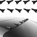 RGOAANC 10PCS Universal Car Carbon Fiber Black Shark Fin Diffuser Set, ABS Material, Upper Position, Reduces Wind Resistance and Noise