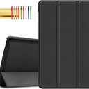 Galaxy Tab A 8.0 2019 SM-P200 SM-P205 Case, Ultra Slim Lightweight PU Leather Tri-fold Stand Hard Corner Protective Cover for Samsung Galaxy Tab A w/S Pen 8.0" 2019 Tablet, Black