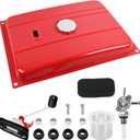 7 Gallon Generator Gas Fuel Tank with Filter Gauge Cap Universal Fit Compatible with EC6500 (7 Gallon, Red)
