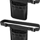 QWORK Medical Organizer Belt, Nurse Storage Bag Waist Bag Pouch for Medical Scissors Care Kit Tool, (Black, 10x7) (2 pcs)