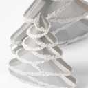 RM ROOMERS Christmas Tree Figurines Decor Wooden, Set of 2 Silver Christmas Trees Tabletop, Sparkling Glittered Xmas Tree Statues - Decorative Centerpieces for Desk, Mantel, Entryway, Home Decor