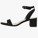 DREAM PAIRS Women's Open Toe Ankle Strap Low Block Chunky Heels Sandals Party Dress Pumps Shoes, Black/Suede, 8