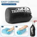 Neck Pillow for Sleeping, Travel Pillow, Camping Pillow, Ergonomic Memory Foam Compressible Medium Firm, Ideal for Home, Bedroom, Office and Camping (Light Blue, M) (M-17.7x12x4/3 In)