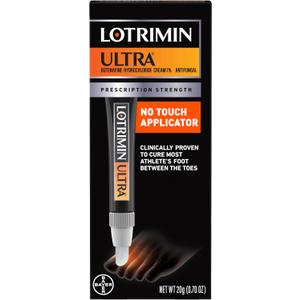 Lotrimin Ultra with No Touch Applicator,1 Week Athlete's Foot Treatment Cream. Prescription Strength Butenafine Hydrochloride 1%,Cures Most Athletes Foot Between Toes,Antifungal,0.7 oz (20 Grams)
