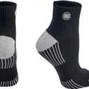 Premium Bamboo Rayon Quarter Crew Socks for Men Moisture Wicking Odor Control Cushioned Sole Breathable Work Socks, Large