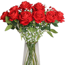 Red Artificial Flowers 15 Pcs Roses Fake Bouquet for Home Decoration