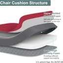 Shinnwa Dining Chair Cushions, Patented Design Memory Foam Kitchen Chair Pads with Ties and Washable Cover, 17" x 16" x 2", Burgundy