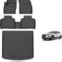 KELCSEECS Floor Mats & Cargo Liner Custom for 2016-2018 Lincoln MKX / 2019-2023 Lincoln Nautilus,All Weather Protection TPE Floor Liners Front& Rear Row Full Set Lincoln Nautilus Accessories Black