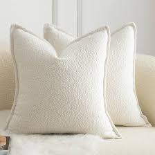 Mandioo Decorative Throw Pillow Cover 22" x 22" Cream White 1pc Mandioo Decorative Throw Pillow Cover 22" x 22" Cream White 1pc