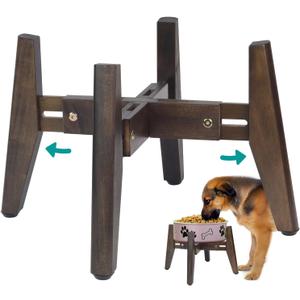 Dog Bowl Stand for Water/Food - Adjust with Lock - Dog Water Fountain Holder, Elevates Pet Food and Water Feeder Bowls (Bowl not Included) (1 Pack - (Height 10.4" Width 8-11.5")