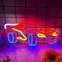 Car Neon Sign for Wall Decor, Racing Car Neon Led Sign, Dimmable Neon Light Sign for Bedroom, Playroom, Birthday Party, Gift for Racing Fans