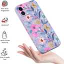 for iPhone 11 Case, Slim Silicone Anti Fingerprint Anti Scratch Microfiber Lining Phone Cover for iPhone 11 6.1 inch, Flower Purple