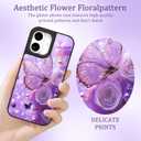 Fiyart Designed for iPhone 16 Plus Case,Cute 3D Glossy Butterflies for Women Girls Hard Shell Durable Shockproof Luxury Aesthetic TPU Phone Bumper 6.7"-Purple