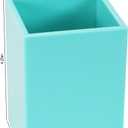Koqye Pen Holder Teal Pencil Holder Cup Desk Organizer Decorative Acrylic Makeup Brush Holder Pen Cup for Home Office N School (Teal)