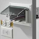 Recessed Outlet Box, DBHR1C Low Profile Electrical Outlet Box with Weatherproof Cover for Flat Surface Retrofit Construction, No Lap, Horizontal, Clear
