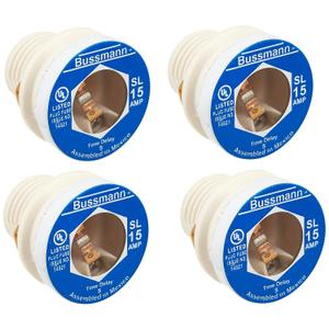 Plug Fuse,SL Series,15A,PK4