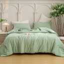 BOHOPOPM Softness California King Comforter Set,Super Soft Washed Polycotton Fabric,Cozy Comfy Down Alternative Bed Blanket Comforter & Pillowcase Lightweight Warm for All Season,Cal King Sage Green
