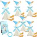14 Pcs One Silly Goose 1st Birthday Decoration 6 Pcs 12 Inch Soft Goose Stuffed Animal 6 Pcs Birthday Hat with Wood Table Decor and 1 Roll Rope for Adopt a Animal Party Favors Gifts (Color Set 2)
