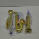 Lewtemi Set of 3 Saxophone for Kids Christmas Musical Instruments Toy Saxophone Toy Trumpet and Clarinet with 8 Colored Coded Keys Teaching Songs Gifts for Toddlers Children(Gold)