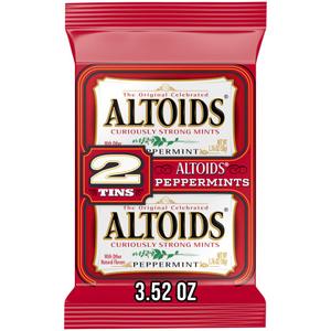 2 x ALTOIDS Peppermint Breath Mint Tins, 3.52 Oz (Pack of 2) (EXP 01/31/26)