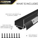 U-Shaped Aluminum Door Bottom Shoes with Drip Cap(Matte Black) 1-3/4"W x 1-5/16"H x 48" L - Fire Rated - Weather Stripping Seal for Exterior Doors, Vinyl Insert, JS-216DV