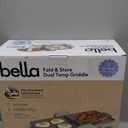 Bella 10"x 20" Ceramic Fold-n-Store Dual Temp Griddle, Fits-anywhere Kitchenware, EverGood Ceramic Nonstick Coating, 2 Temperature Zones up to 400F, Dishwasher Safe Drip Tray, 1500 Watt, Seaglass