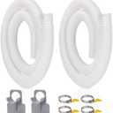 Pool Pump Hose for Above Ground Pools, 2 Pack 1.25" Diameter Pool Filter Hose Accessory Pool Pump Replacement 59 Inch Long with 2 Clamps and 2 Pipe Holders