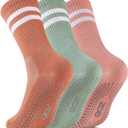 Pilates Socks - Non Slip Yoga Socks with Grippers, Sticky Barre Hospital Slipper Socks, 3-Pair Pack​
