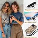 DERIUJHNVF Brown Leopard Print Phone Case Compatible with iPhone 15, Soft Silicone Cheetah Protective Phone Case Cover with Wrist Lanyard Strap for Girls Women
