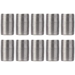 PIPE DCOR 1/2 in. x Close Galvanized Steel Nipple, Pre-Cut, for DIY Furniture Building and Regular Plumbing Applications, 10 Pack