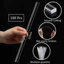 Beeveer 100 Pcs 12" Flat Clear Sticks for Cake Toppers Acrylic Candy Cake Pops Sticks Lollipop Reusable Candy Rods for DIY Cupcake Chocolate Cookie Dessert Decorations