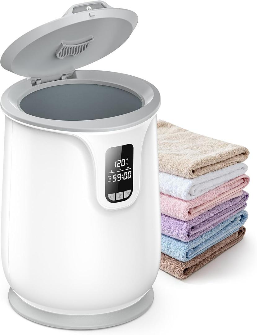 ZAFRO Luxury Towel Warmer Bucket - Smart Timed Hot Towel Warmers for Bathroom with LED Display, 24-Hour Delay, Auto Shut Off & Child Lock, Warms 3 Oversized Towels & Robes for Spa