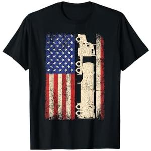 Truck Driver USA American Flag Patriotic Trucker Men T-Shirt, XS